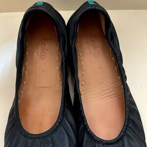 Tieks by Gavrieli Leather Ballet Flats Black Matte Women's Sz 7